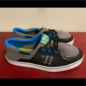 Warrior Coxswain Men’s Gray Black Boat Shoes Size 8 Yacht Slip-On Sneakers